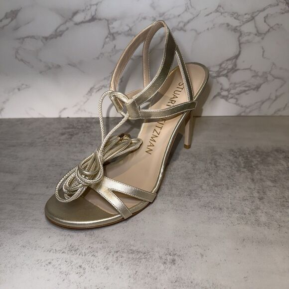 Stuart Weitzman Womens Soiree 100 Lace-Up Platino 8.5 B - Picture 15 of 15